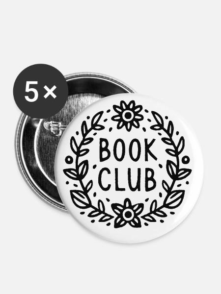 Lesergruppe des Buchclubs - Buttons klein 25 mm (5er Pack) - Weiß