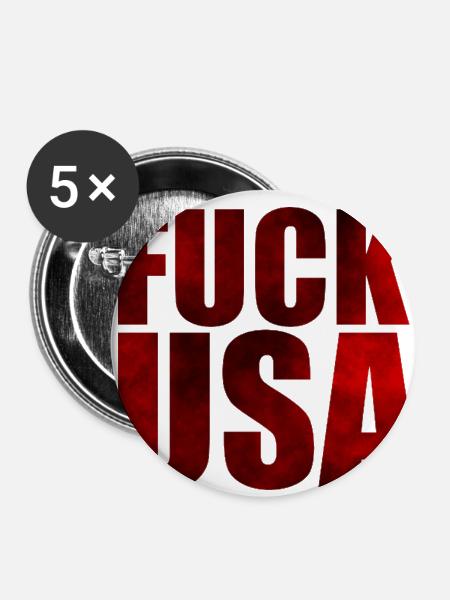 usa - Buttons klein 25 mm (5er Pack) - Weiß