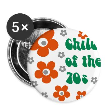 Child of the 70s - Lot de 5 petits badges (25 mm) - blanc - Devant