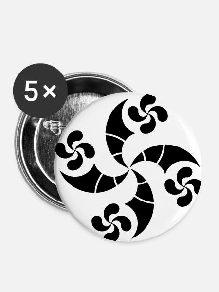 Baskische Quer - Buttons klein 25 mm (5er Pack) - Weiß