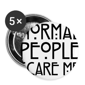 Normal People Scare Me - Lot de 5 petits badges (25 mm) - blanc - Devant