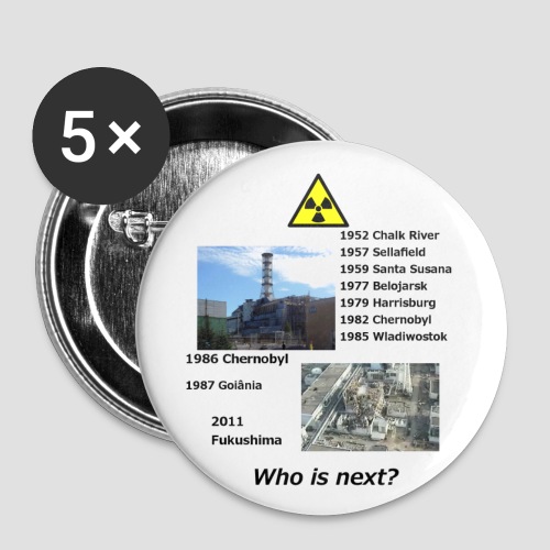 no nuclear button Who is next? - Buttons small 1''/25 mm (5-pack)