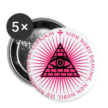 06 Das Auge Gottes Non Nobis Domine - Latein - Buttons klein 25 mm (5er Pack) - Weiß - Vorne