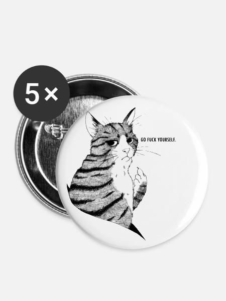 schlechte Kätzchen - Buttons klein 25 mm (5er Pack) - Weiß