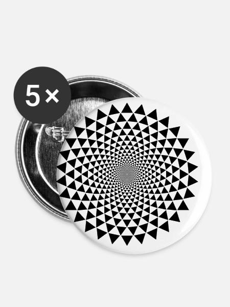 Wirbel - Buttons klein 25 mm (5er Pack) - Weiß