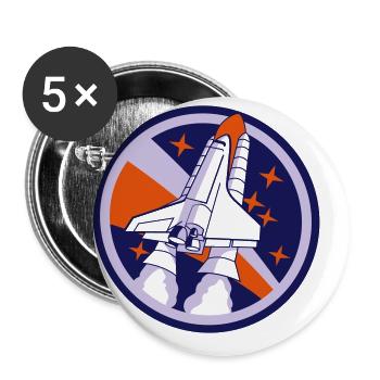 Spaceshuttle start - Buttons small 1''/25 mm (5-pack) - white - Front