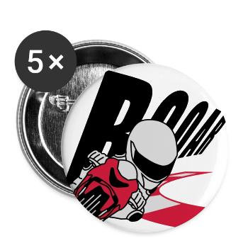 MOTO GP ROAR - Buttons klein 25 mm (5er Pack) - Weiß - Vorne