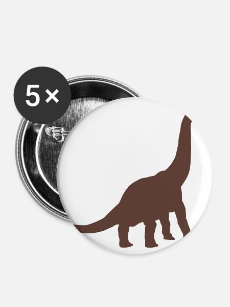 Brachiosaurus - Buttons klein 25 mm (5er Pack) - Weiß