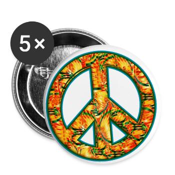 Peace - Buttons small 1''/25 mm (5-pack) - white - Front
