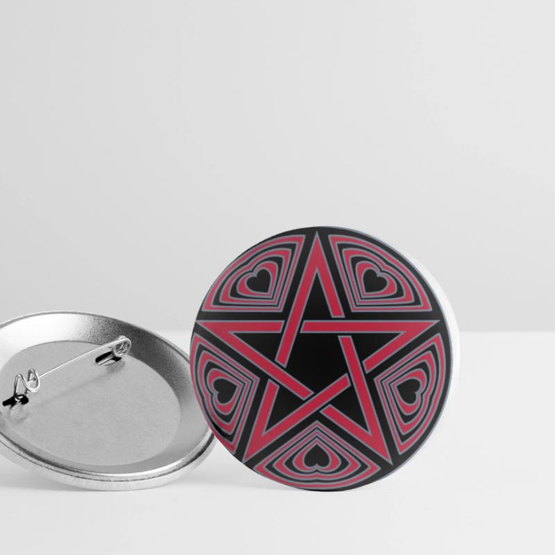 Pentagram heart pattern vector good color selectable Buttons small 1''/25 mm (5-pack)