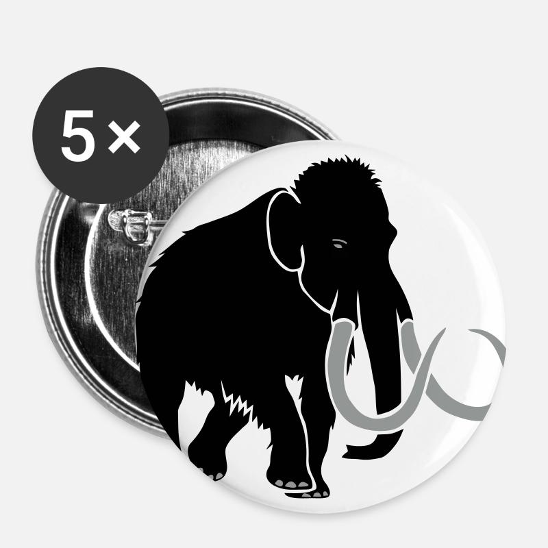 mammoth elephant stone age cave hunter outdoor - Buttons small 1''/25 mm (5-pack) - white