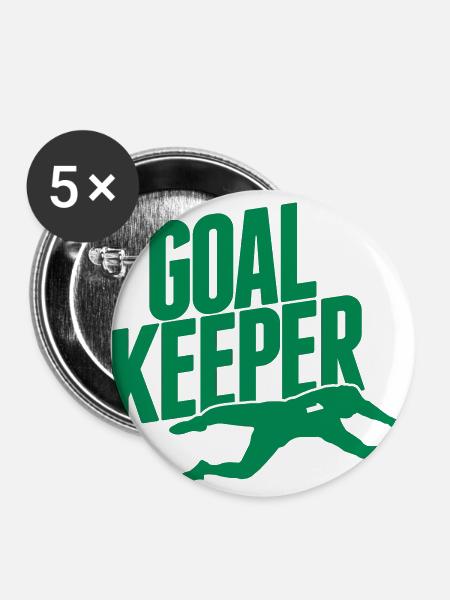 goalkeeper - Buttons klein 25 mm (5er Pack) - Weiß