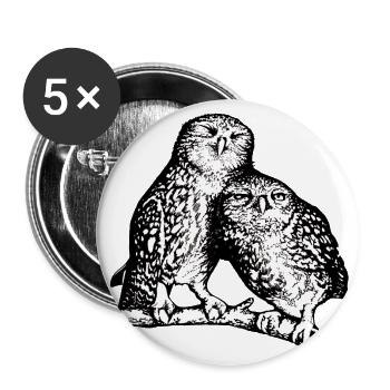 Steinkäuze - Buttons klein 25 mm (5er Pack) - Weiß - Vorne