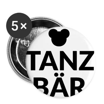 Danseur fête disco danseur danseur sort cadeau - Lot de 5 petits badges (25 mm) - blanc - Devant