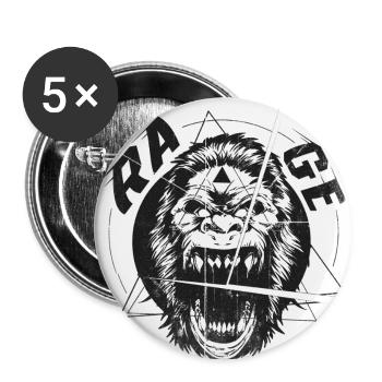 RAGE Le roi des singes - Lot de 5 petits badges (25 mm) - blanc - Devant