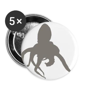 Krake - Buttons klein 25 mm (5er Pack) - Weiß - Vorne