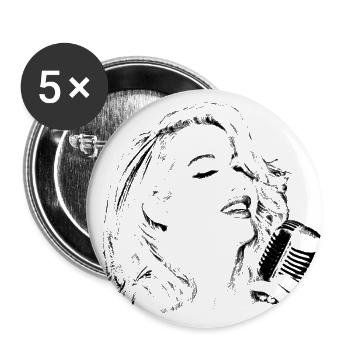 Singer - Buttons small 1''/25 mm (5-pack) - white - Front