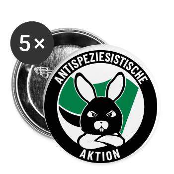 Antispeziesistische Aktion – Bunny - Buttons klein 25 mm (5er Pack) - Weiß - Vorne