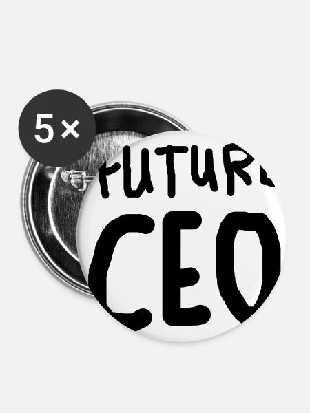 FUTURE CEO - Buttons klein 25 mm (5er Pack) - Weiß