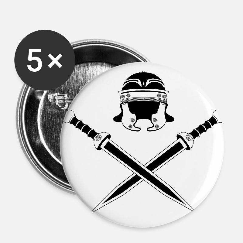 legionario romano, elmo e spade - Buttons klein 25 mm (5er Pack) - Weiß