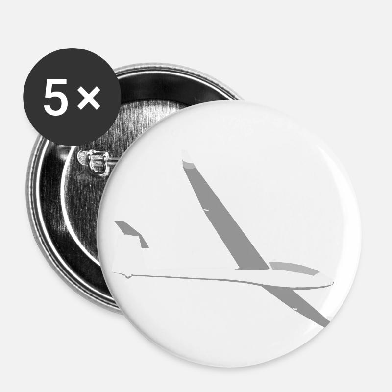 Planeur LS8 - Lot de 5 petits badges (25 mm) - blanc