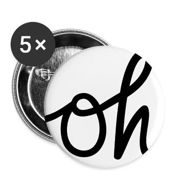oh Typography - Buttons small 1''/25 mm (5-pack) - white - Front