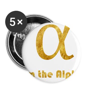 Alpha - Buttons klein 25 mm (5er Pack) - Weiß - Vorne