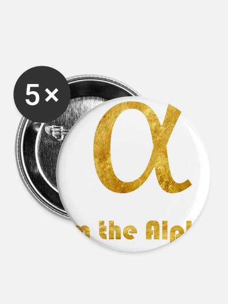 Alpha - Buttons klein 25 mm (5er Pack) - Weiß