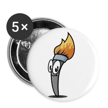 Brosse fraîche - Lot de 5 petits badges (25 mm) - blanc - Devant