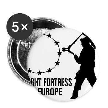 Fight Fortress Europe - Lot de 5 petits badges (25 mm) - blanc - Devant