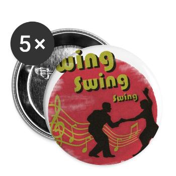 Couple dancing swing - Buttons small 1''/25 mm (5-pack) - white - Front