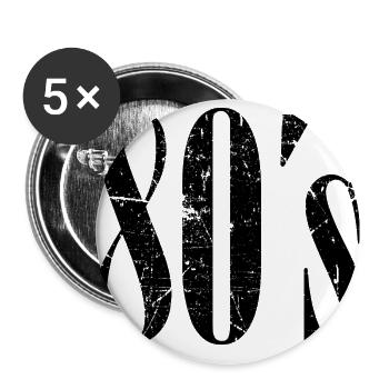 Devise des années 80. Années 80 Retour aux années 80. - Lot de 5 petits badges (25 mm) - blanc - Devant