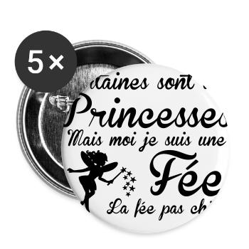 la fée pas chier - Buttons small 1''/25 mm (5-pack) - white - Front