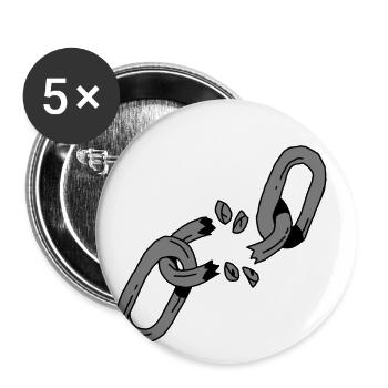 Broken Chain - Buttons small 1''/25 mm (5-pack) - white - Front