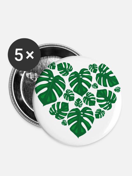 Plantlove - Buttons klein 25 mm (5er Pack) - Weiß