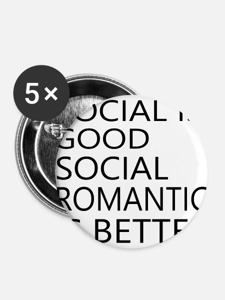 Social romantic - Buttons klein 25 mm (5er Pack) - Weiß