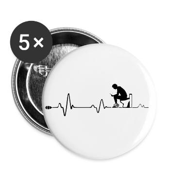 Guy sur les toilettes avec son téléphone portable à la main - Lot de 5 petits badges (25 mm) - blanc - Devant