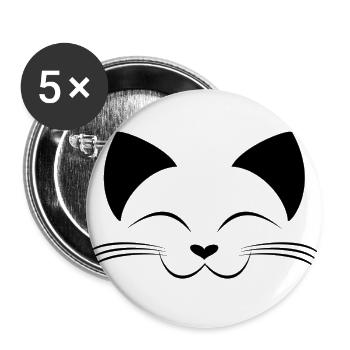 Sweet kitty. - Buttons small 1''/25 mm (5-pack) - white - Front