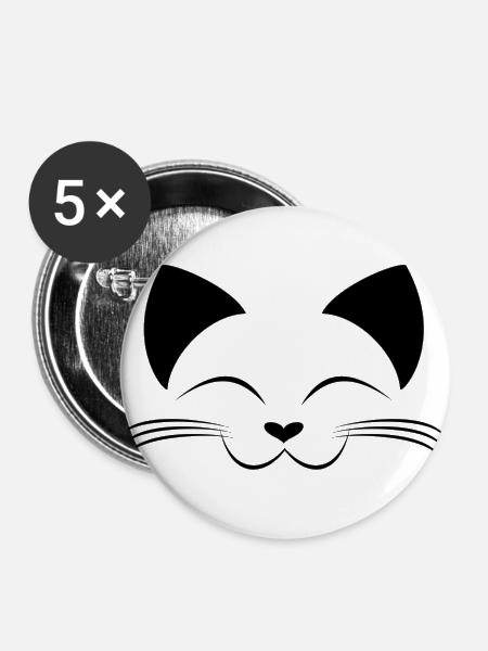 Süßes Kätzchen. - Buttons klein 25 mm (5er Pack) - Weiß