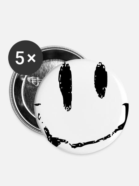 Acid - Buttons klein 25 mm (5er Pack) - Weiß
