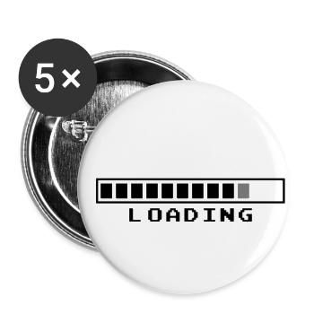Chargement - Lot de 5 petits badges (25 mm) - blanc - Devant