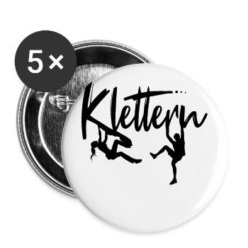 Klettern Kletterer Kletterin Klettergeschenk - Buttons klein 25 mm (5er Pack) - Weiß - Vorne