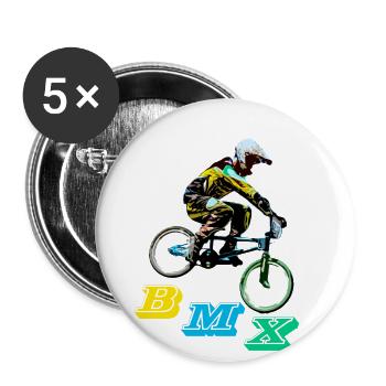 BMX Mountainbike - Buttons klein 25 mm (5er Pack) - Weiß - Vorne