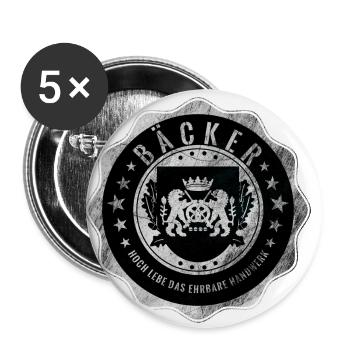Bäcker, Bäckerei, Handwerk, Zunftwappen - Buttons klein 25 mm (5er Pack) - Weiß - Vorne