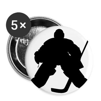 Eishockeyspieler Torhüter, Torwart. Ice hockey - Buttons klein 25 mm (5er Pack) - Weiß - Vorne