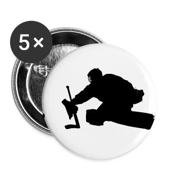 Eishockeyspieler Torhüter, Torwart. Ice hockey - Buttons klein 25 mm (5er Pack) - Weiß - Vorne