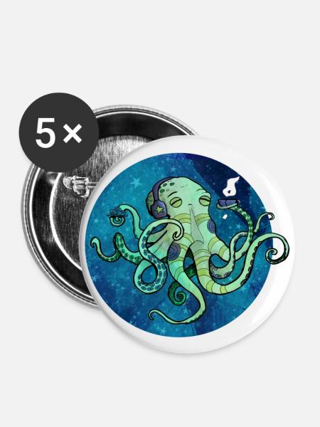 Star octopus - Buttons small 1''/25 mm (5-pack) - white