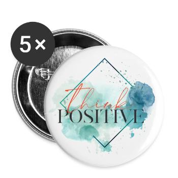 Think positive - motivational quote - Buttons small 1''/25 mm (5-pack) - white - Front