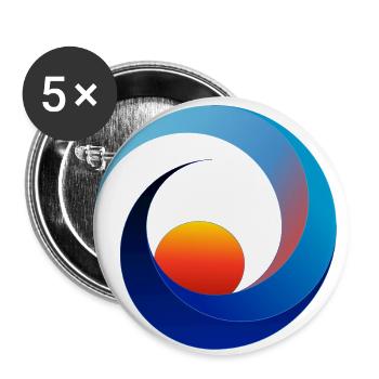 Sea Waves Sunset - Buttons small 1''/25 mm (5-pack) - white - Front
