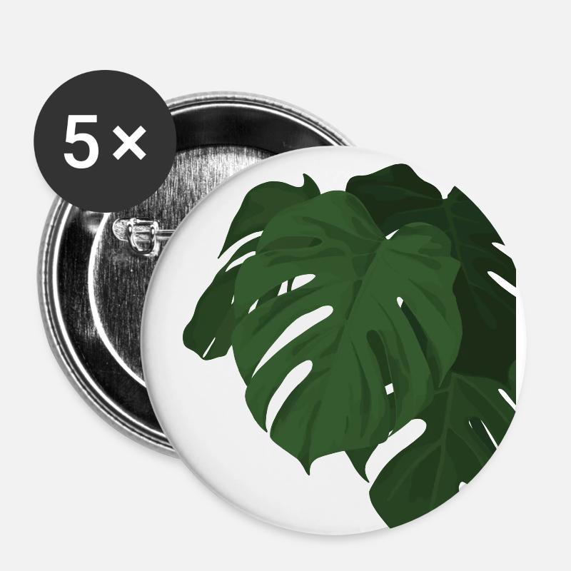 monstera plant - Buttons small 1''/25 mm (5-pack) - white